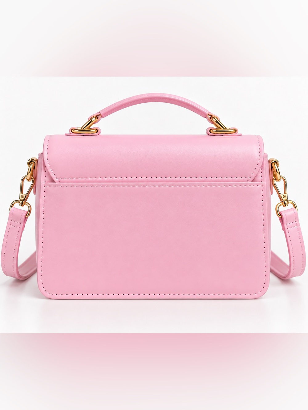 Pink Butterfly Accent Top-Handle Women's Bag - Picture 2 of 3